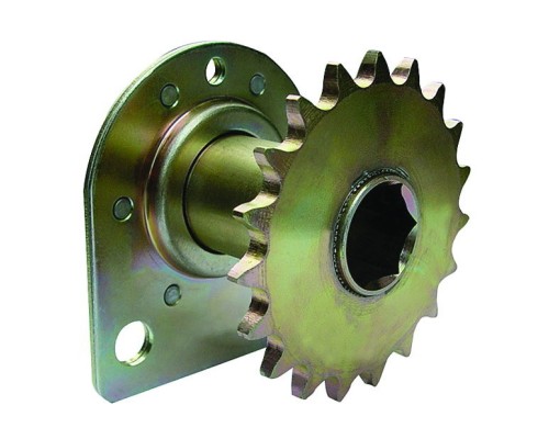 Grandinėlės ir flanšinio guolio mazgas, 19 dantukų, 7/8„ šešiakampė skylė, 2-1/2“ pločio
