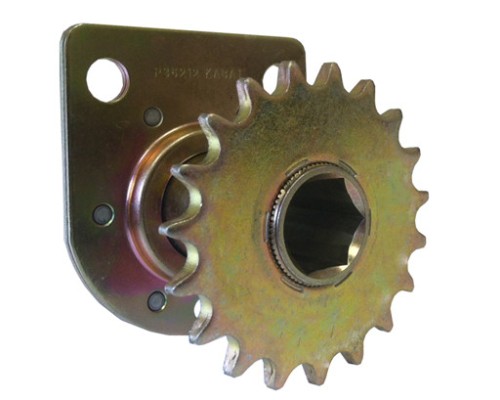Grandinėlės ir flanšinio guolio mazgas, 19 dantukų, 7/8„ šešiakampė skylė, 2-1/8“ pločio
